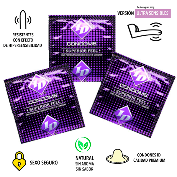 Combo de 3 Condones ID Ultra Feel Superior