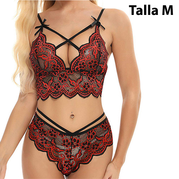 Sexy Conjunto 2 Pzas Lenceria  Encaje