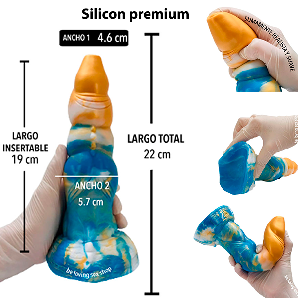 Dildo Monstruo Alien Dorado Silicon Liquido