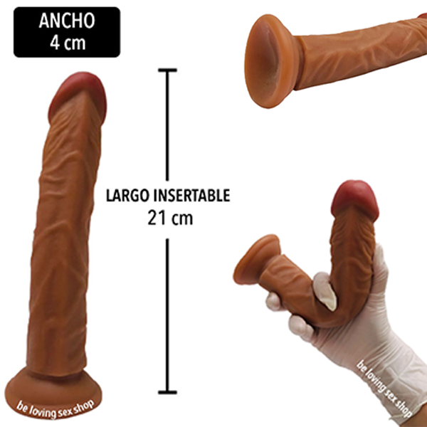 Dildo Pene Realista Delgado Fuerte Ventosa Venosos Suaves