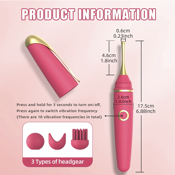 Vibrador Lapiz Usb Rosa Ergonomico Punto G