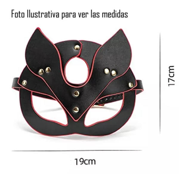 Antifaz, Mascara Sexy Tipo gato, Zorro de Piel Sintética