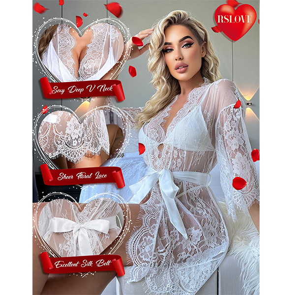 Lenceria Babydoll Vestido Noche Blanco M