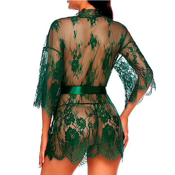 Lenceria Babydoll Vestido Noche Verde M