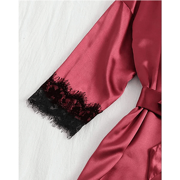 Sexy Conjunto 4 Pzas Lencería Satín