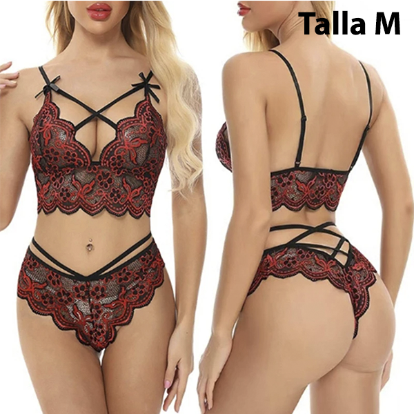 Sexy Conjunto 2 Pzas Lenceria  Encaje