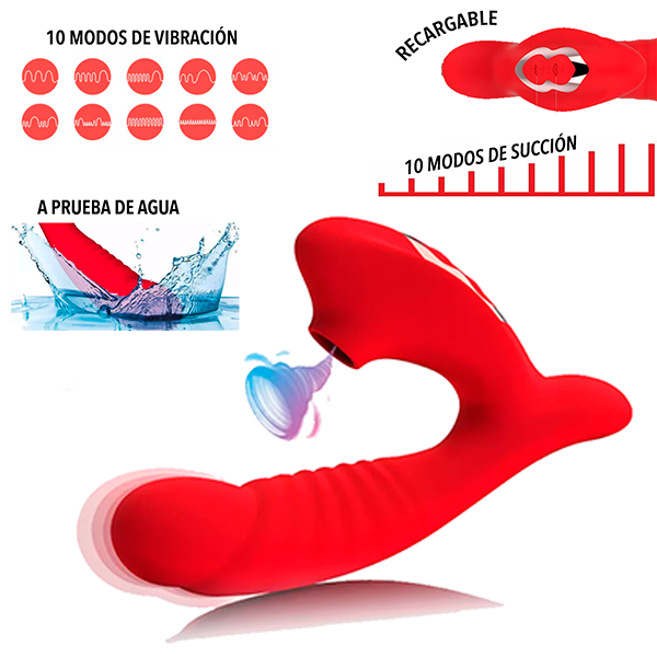 Vibrador Succionador G-Spot 2 en 2