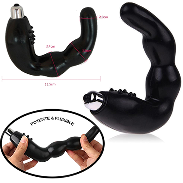 Plug Anal Prostatico Curvo con vibracion