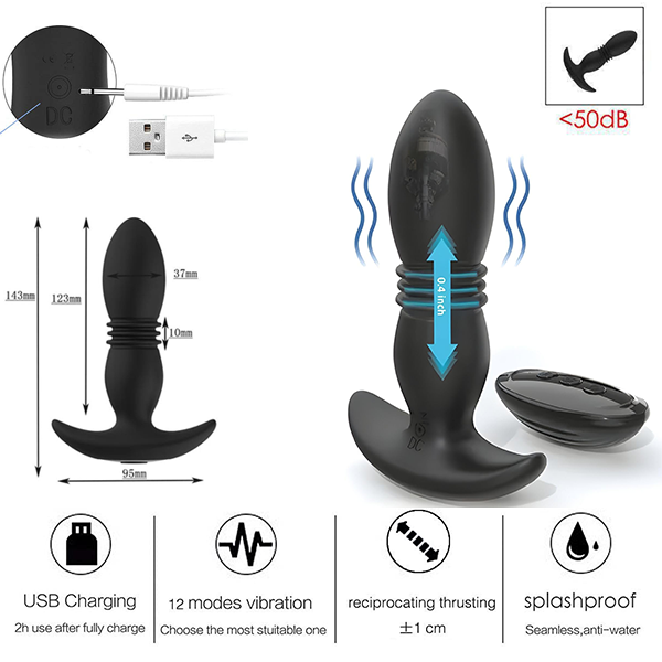 Plug Anal Vibrador telescópico