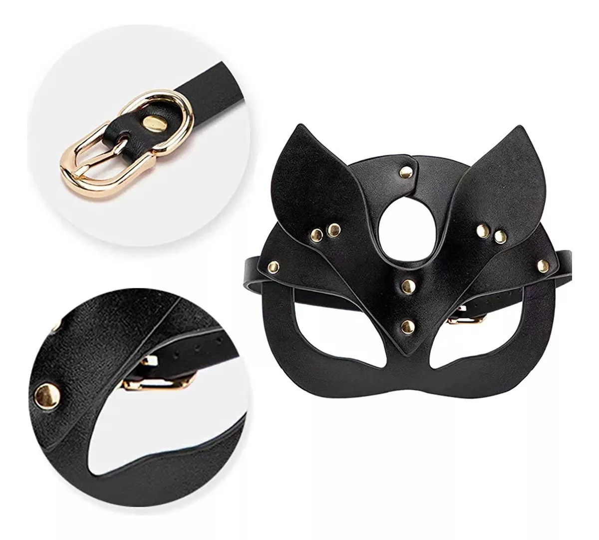 Antifaz, Mascara Sexy Tipo gato, Zorro de Piel Sintética
