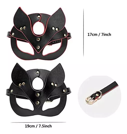 Antifaz, Mascara Sexy Tipo gato, Zorro de Piel Sintética