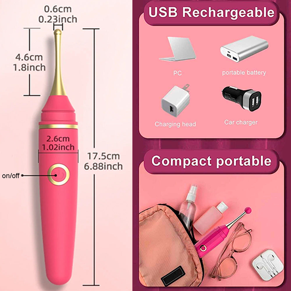 Vibrador Lapiz Usb Rosa Ergonomico Punto G