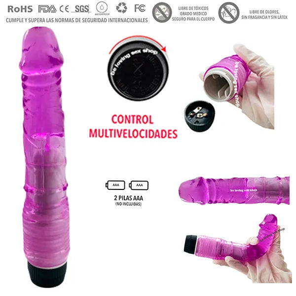 Vibrador Consolador Jelly Masajeador 23 Cm