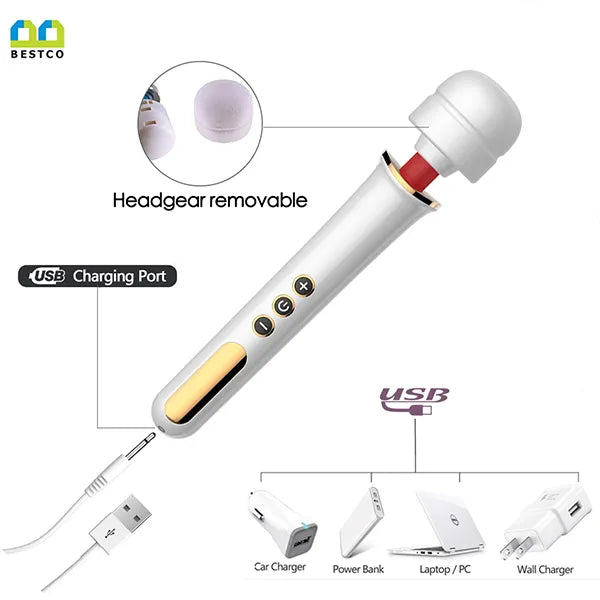 Masajeador Tipo Magic Wand Vibrador Negro