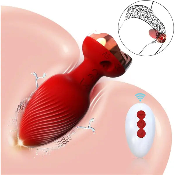 Plug Anal Vibrador Silicona Control Remoto Joya