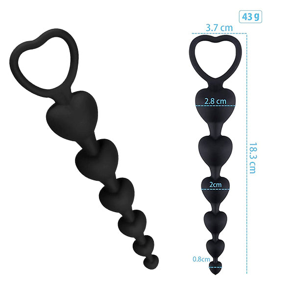 Plug Anal Bolas En Forma de Corazon