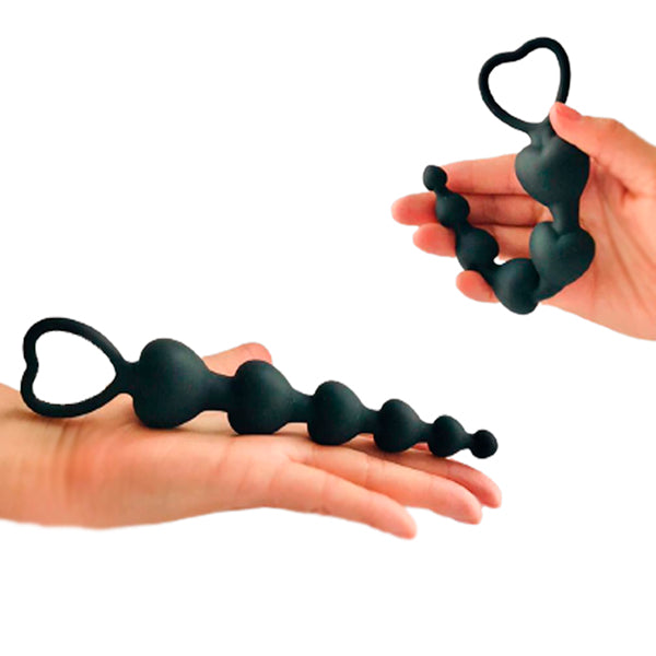 Plug Anal Bolas En Forma de Corazon