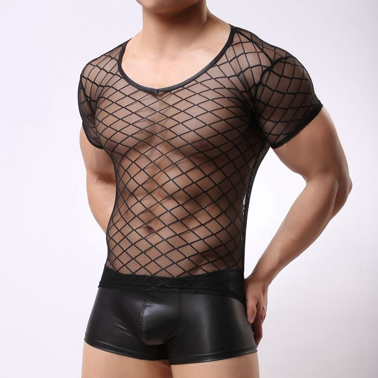 Conjunto De Malla, Lenceria para Hombre Negro M/L
