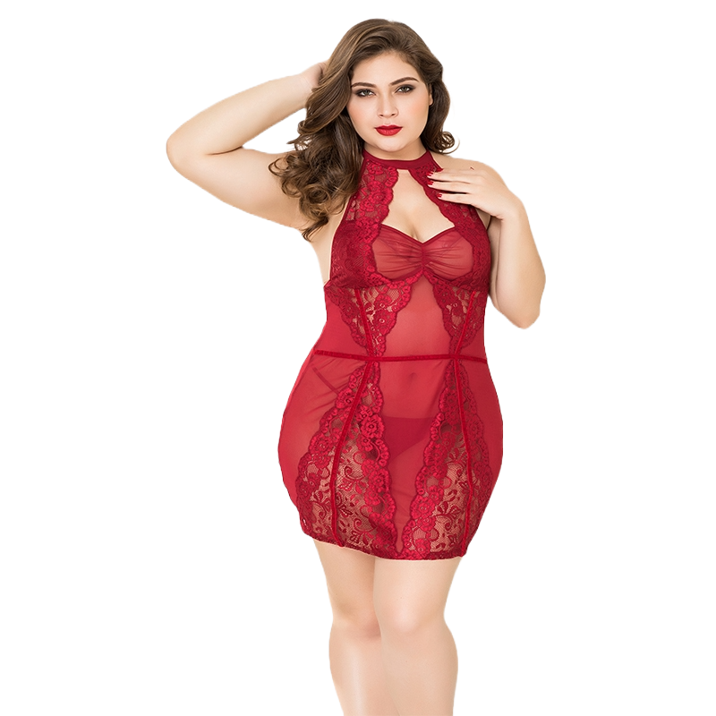 Babydoll transparente Sexy Camisón de Mujer L/XL