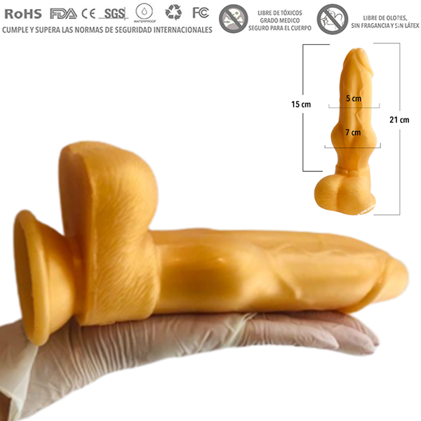 Dildo Lobo Silicon Premium Oro 21 cm