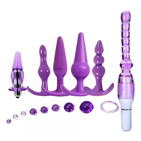 Kit Plug Anal 7 Piezas Jelly Perlas Gradual