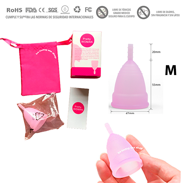 Copa Menstrual Femenina con bolsa de transporte L