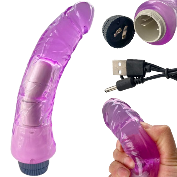 Vibrador Jelly Masajeador Curvo Morado