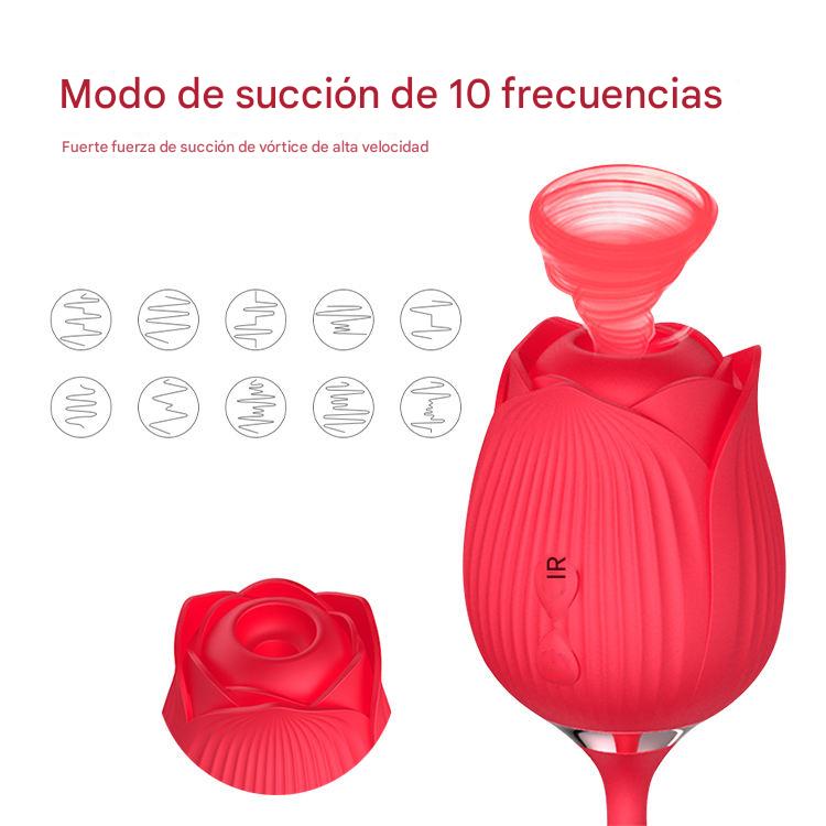 Rosa Succionadora Vibrador Efecto Acordeón Doble Estimulación