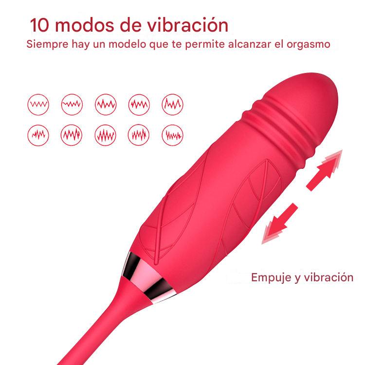 Rosa Succionadora Vibrador Efecto Acordeón Doble Estimulación
