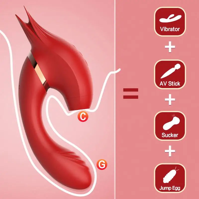 Vibrador y Succionador Estimulador 3 En 1