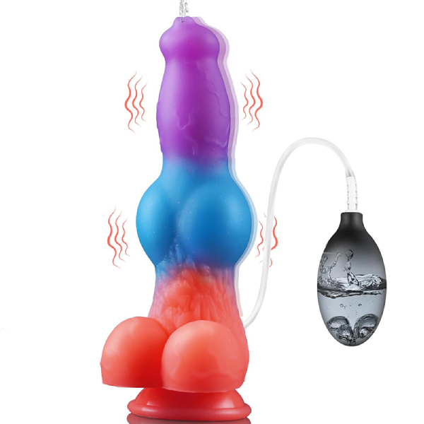 Vibrador Monstruo Silicona Líquido Ventosa Con Eyaculacion