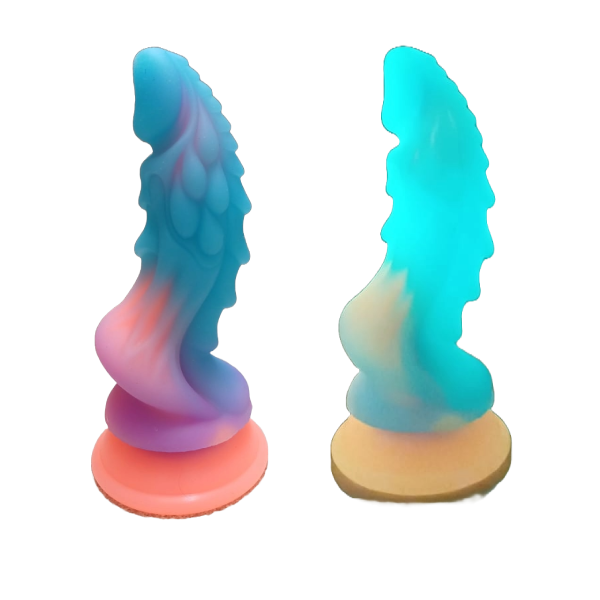 Dildo Silicona Líquido Ventosa Fosforescente Alien 6.7 Inch