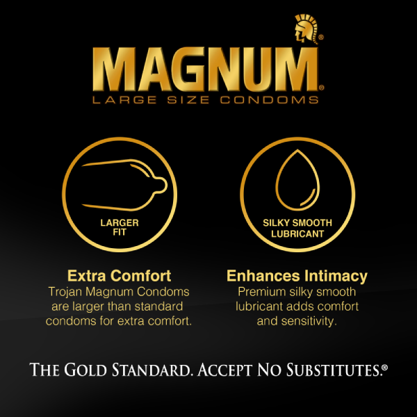 3 Condones Magnum Large Latex Trojan