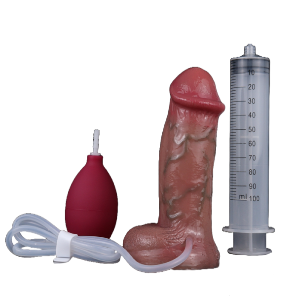 Dildo Realista Silicona Líquido Ventosa Con Eyaculación A