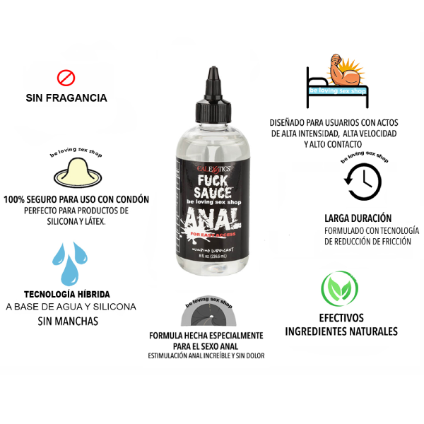 Lubricante Anal Anestésico Fuck Sauce Numbing 8 Oz