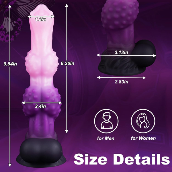 Dildo Alien Silicona Líquido Suave Con Ventosa Picos 9.8inc