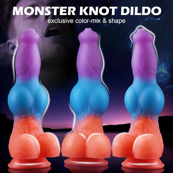 Vibrador Monstruo Silicona Líquido Ventosa Con Eyaculacion