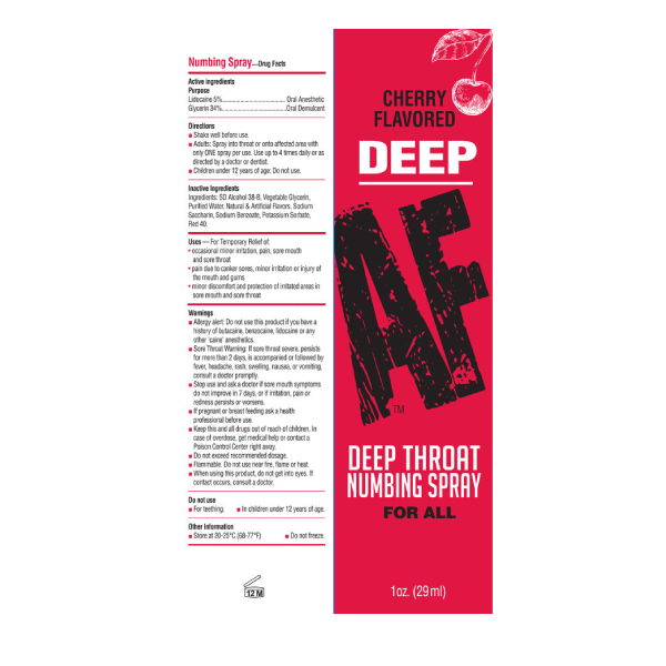 Spray adormecedor de garganta sabor Cereza 1 Oz