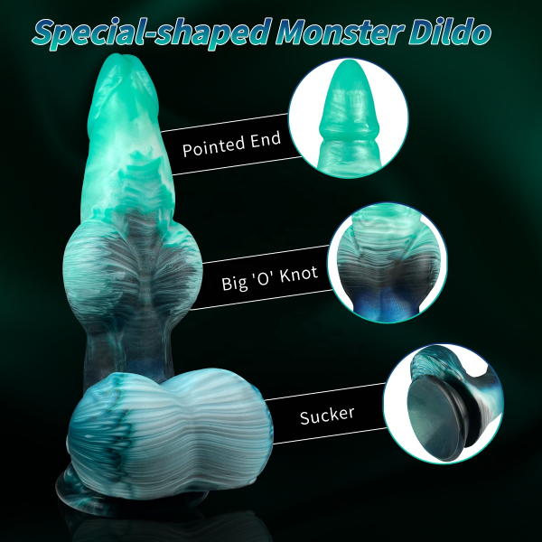 Dildo Alien Silicona Líquido Suave Ventosa Inflable 9 inch