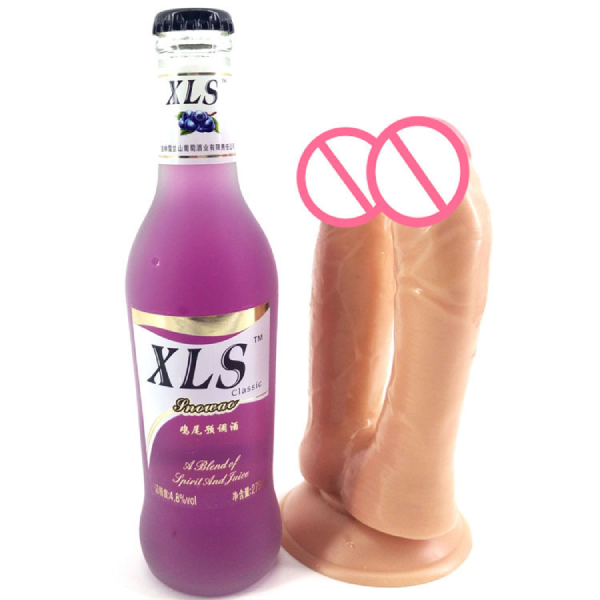 Dildo Doble Pene Realista Silicon Liquido Largo Grueso B