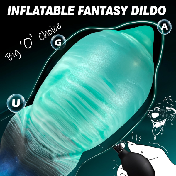 Dildo Alien Silicona Líquido Suave Ventosa Inflable 9 inch