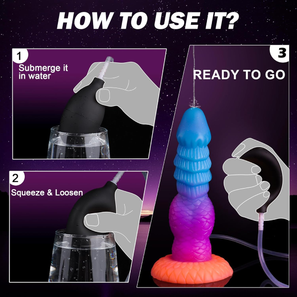 Dildo Monstruo Silicona Líquido Ventosa Con Eyaculacion 8 Inch