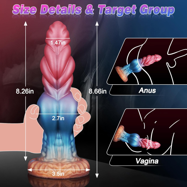 Dildo Silicona Líquido Suave Ventosa Monstruo Alien 8.3 Inch