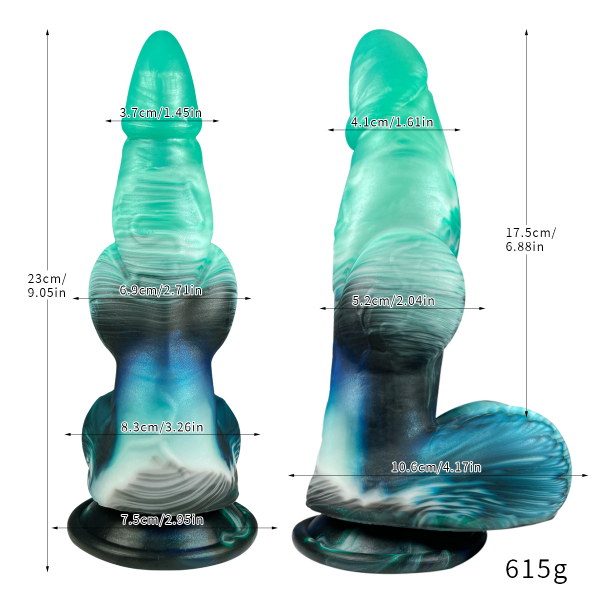 Dildo Alien Silicona Líquido Suave Ventosa Inflable 9 inch