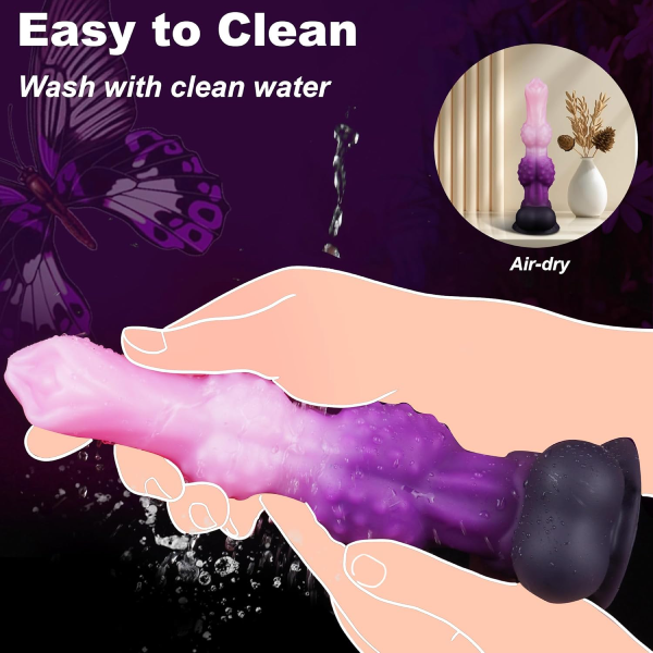 Dildo Alien Silicona Líquido Suave Con Ventosa Picos 9.8inc