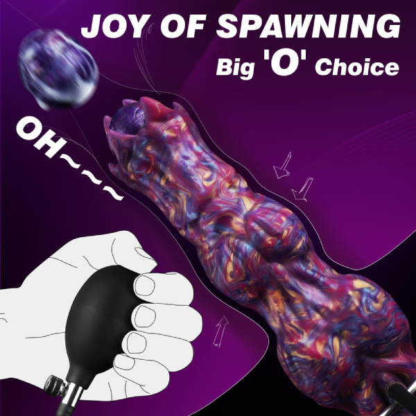 Dildo Monstruo Silicona Líquido Ventosa Expulsador De Huevo 10 Inch