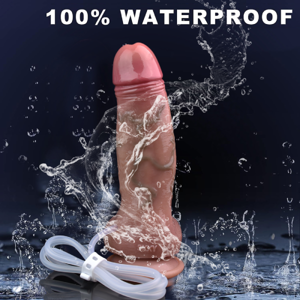 Dildo Realista Silicona Líquido Ventosa Con Eyaculación C