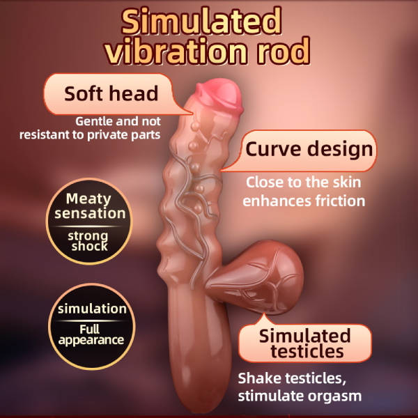 Vibrador Dildo Pene Realista Silicon Liquido Largo Grueso 3