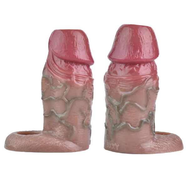 Funda Extensión Para Pene Realista Piel Hueco Silicona 4