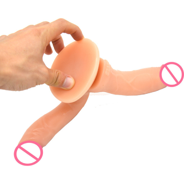 Dildo Doble Pene Realista Silicon Liquido Largo Grueso B